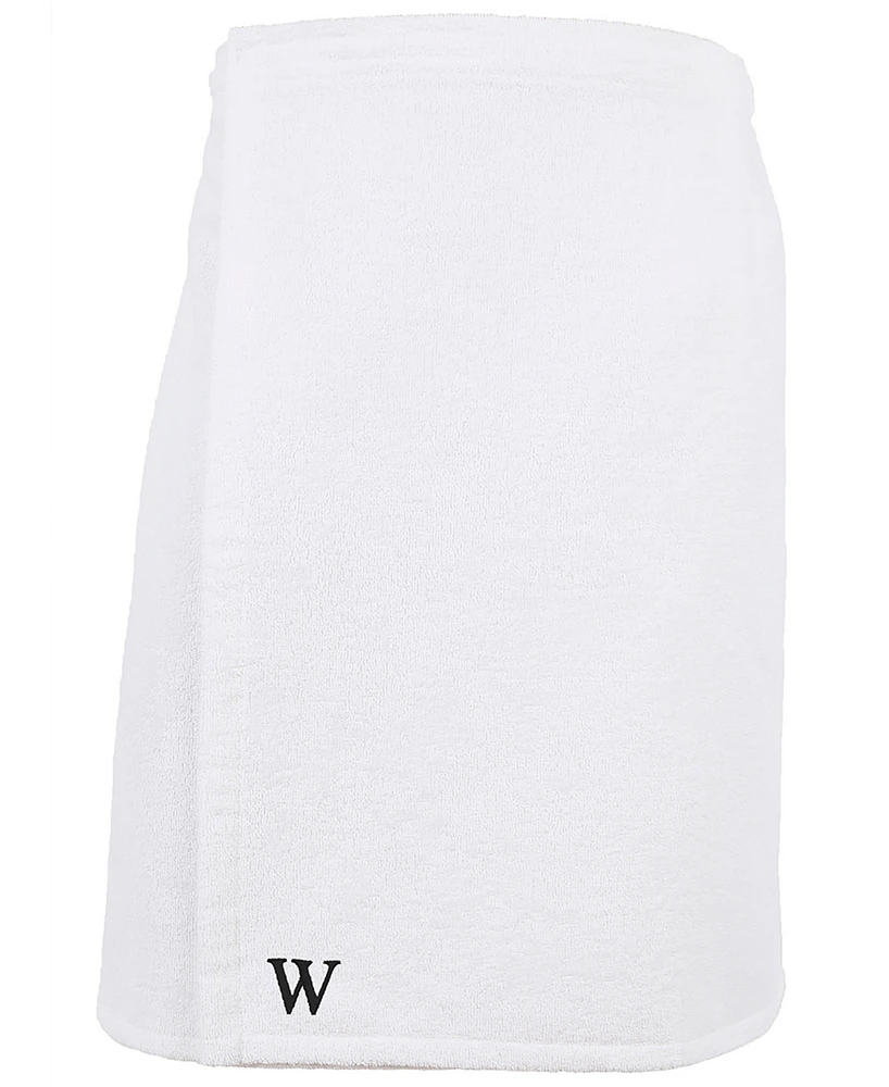 Linum Home 100% Turkish Cotton Terry Personalized Men's Bath Wrap - White