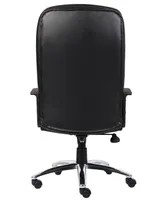Boss Office Products High Back LeatherPlus Chair W/ Chrome Base