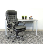 Boss Office Products High Back Executive Chair With Pewter Finish