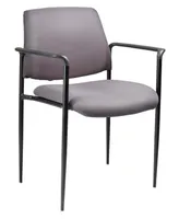 Boss Office Products Diamond Square Back Stacking Chair W/Arm