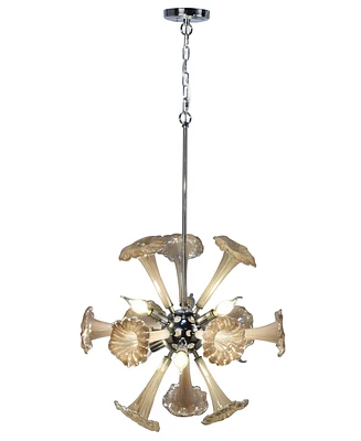 Dale Tiffany Yuri 22"W 6-Light Art Glass Chandelier