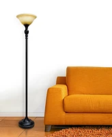 Elegant Designs 3 Light Floor Lamp with Scalloped Glass Shades