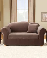 Sure Fit Stretch Pinstripe Two Piece Loveseat Slipcover