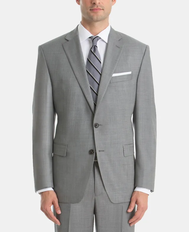 Lauren Ralph Men's UltraFlex Classic-Fit Light Grey Sharkskin Wool Suit  Jacket | Westland Mall