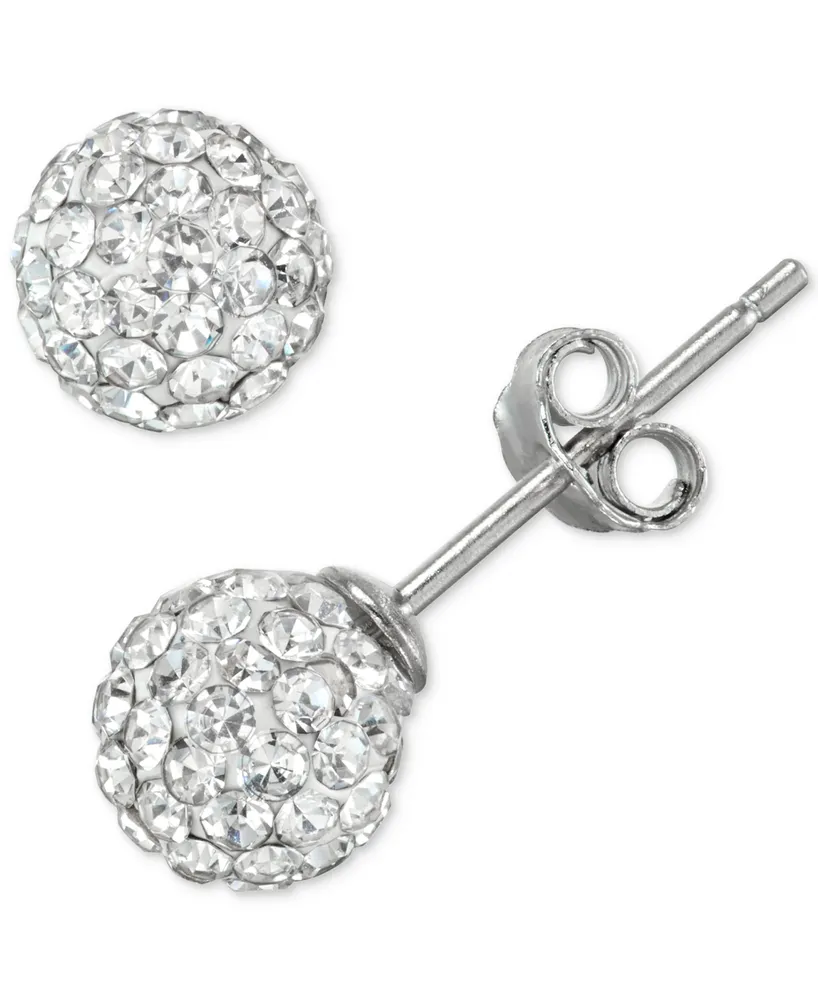 3-Pc. Set Onyx (6mm) & Crystal Collar Necklace, Bracelet & Stud Earrings in Sterling Silver