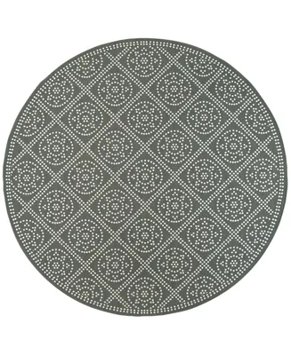 Oriental Weavers Marina 3969L Gray/Ivory 7'10" Indoor/Outdoor Round Area Rug