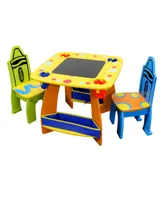 Grow'n Up Crayola Wooden Desk and Chairs Set-dry Erase Tabletop