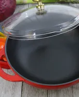 Chasseur French Enameled Cast Iron 7" Wok with Glass Lid