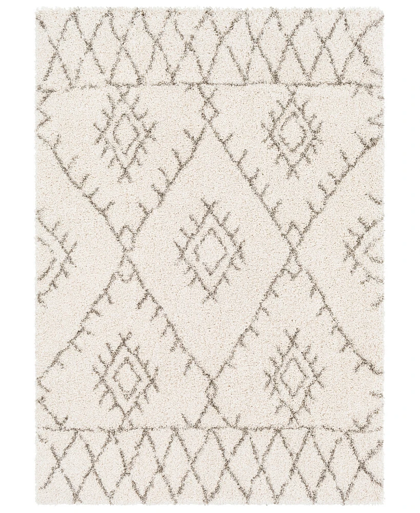 Livabliss Serengeti Shag Sgt-2301 White 5'3" x 7'3" Area Rug