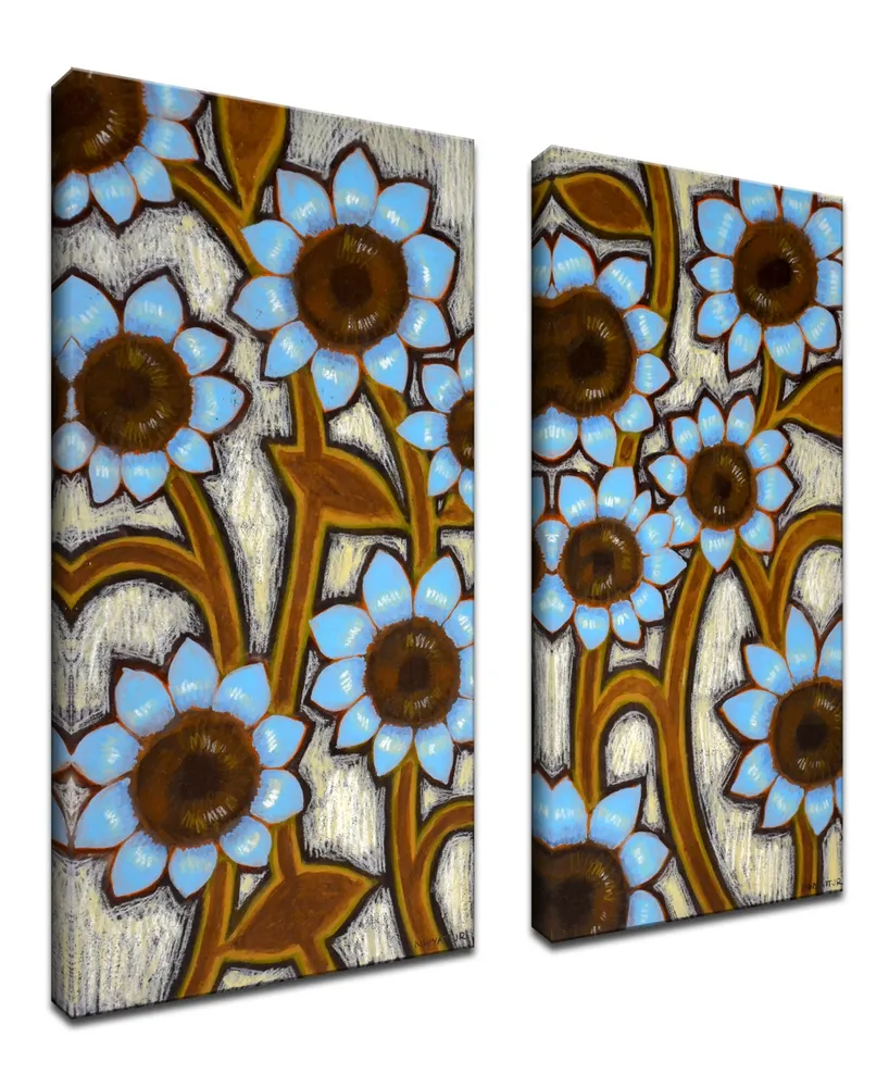 Ready2HangArt 'Turquoise Sunflowers' 2 Piece Floral Canvas Wall Art Set