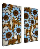 Ready2HangArt 'Turquoise Sunflowers' 2 Piece Floral Canvas Wall Art Set