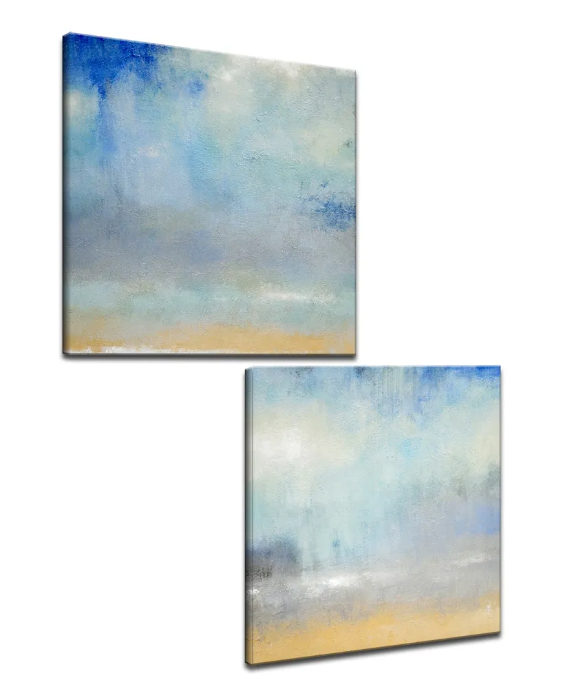 Ready2HangArt 'Coastal Pouring' 2 Piece Canvas Wall Art Set, 30x30"