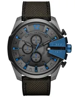 Diesel Men's Chronograph Mega Chief Gray Nylon Strap Watch 51mm