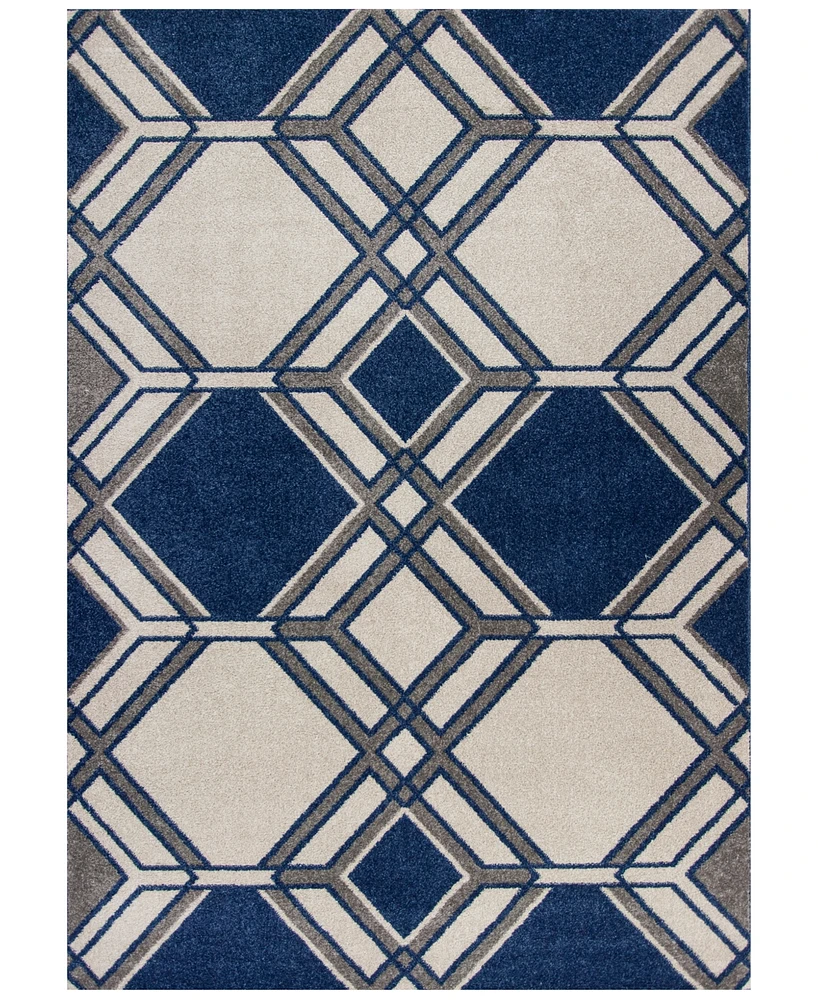 Kas Lucia Grant 2768 Ivory/Denim 3'3" x 4'11" Indoor/Outdoor Area Rug