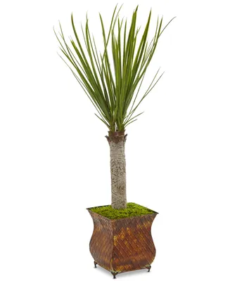 Nearly Natural 40" Yucca Artificial Tree in Metal Planter