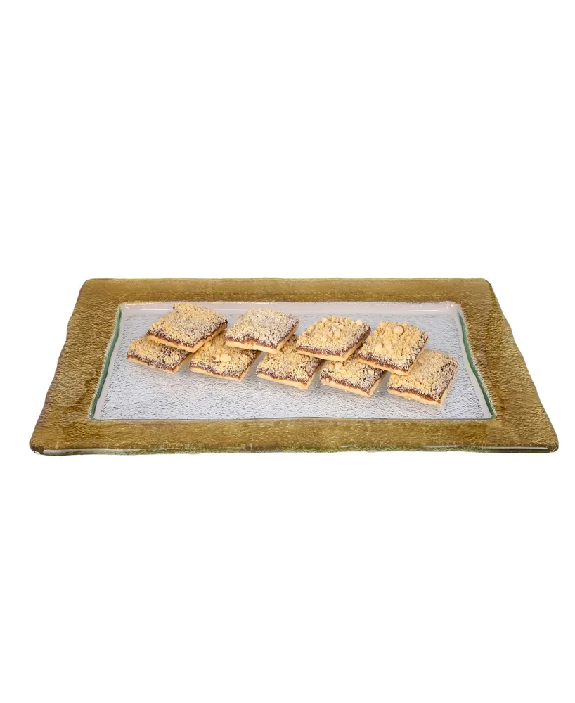 Classic Touch 14.5" Rectangular Glass Serving Tray