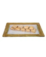 Classic Touch 14.5" Rectangular Glass Serving Tray