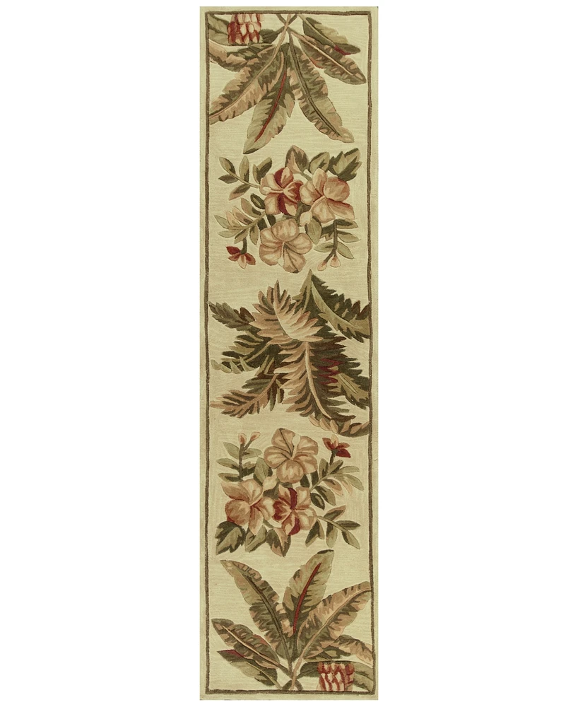 Kas Sparta Tropical Oasis 3133 Ivory 2'6" x 10' Runner Area Rug