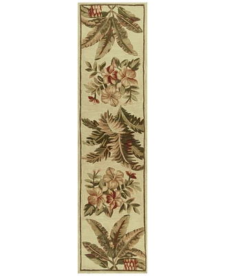 Kas Sparta Tropical Oasis 3133 Ivory 2'6" x 10' Runner Area Rug