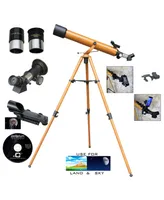 Cassini 800mm X 60mm Wood Grain Telescope and Smartphone Adapter and Slow Motion Rod