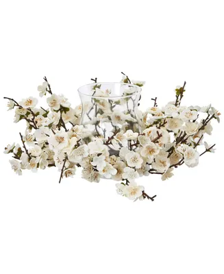 Nearly Natural Plum Blossom Candelabrum