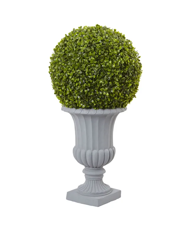 Nearly Natural 4ft. Preserved Boxwood Double Ball Topiary Tree in Planter