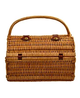 Picnic at Ascot Yorkshire Willow Basket with Service for 4 Blanket