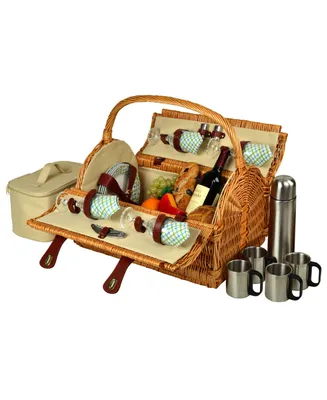 Picnic at Ascot Yorkshire Willow Picnic, Coffee Basket with Service for 4