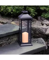 Lumabase Black Traditional Metal Lantern with Led Candle