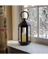 Lumabase Warm Black Hexagon Metal Lantern with Led Candle