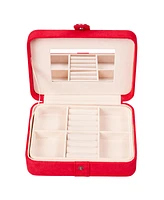 Mele & Co. Giana Plush Fabric Jewelry Box with Lift Out Tray