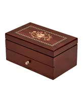 Mele & Co. Brynn Wooden Jewelry Box with Florentine Marquetry Motif