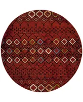 Safavieh Amsterdam AMS108 Terracotta and Multi 6'7" x 6'7" Round Outdoor Area Rug