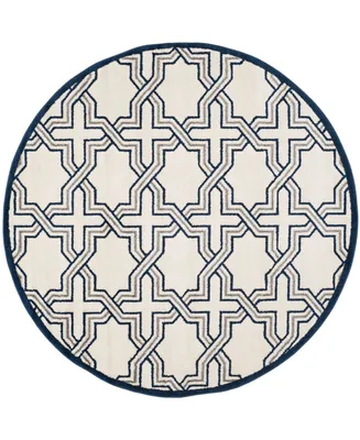 Safavieh Amherst AMT413 Ivory and Navy 7' x 7' Round Area Rug