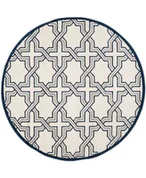 Safavieh Amherst AMT413 Ivory and Navy 7' x 7' Round Area Rug