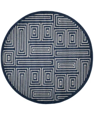 Safavieh Amherst AMT430 Navy and Ivory 7' x 7' Round Area Rug