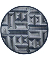 Safavieh Amherst AMT430 Navy and Ivory 7' x 7' Round Area Rug