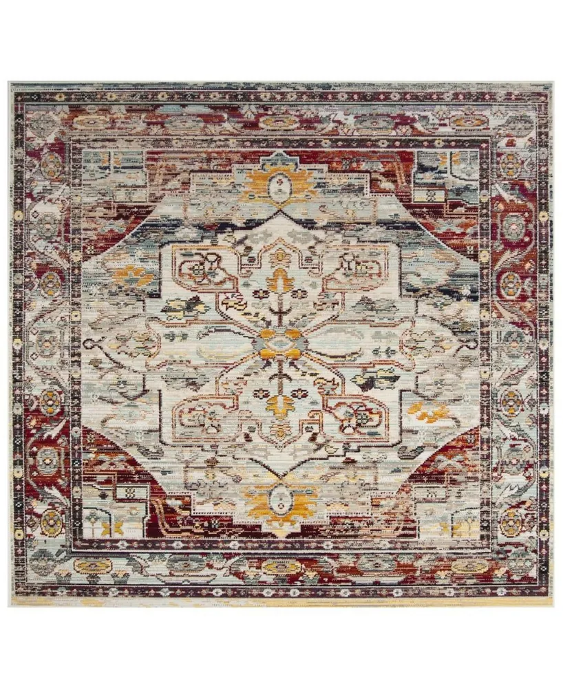 Safavieh Crystal CRS503 Light Blue and Red 7' x 7' Square Area Rug