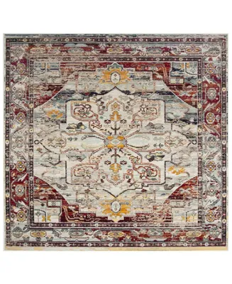 Safavieh Crystal CRS503 Light Blue and Red 7' x 7' Square Area Rug