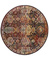 Safavieh Crystal CRS505 Navy and Orange 7' x 7' Round Area Rug