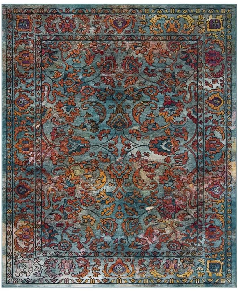 Safavieh Crystal CRS515 Light Blue and Orange 8' x 10' Area Rug