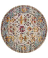 Safavieh Crystal CRS518 Cream and Teal 7' x 7' Round Area Rug