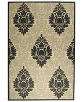 Safavieh Courtyard CY2714 Sand and Black 6'7" x 9'6" Sisal Weave Outdoor Area Rug