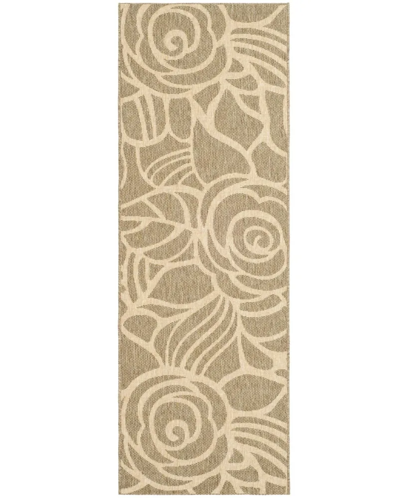 Safavieh Courtyard CY5141 Coffee and Sand 2'3" x 6'7" Runner Outdoor Area Rug