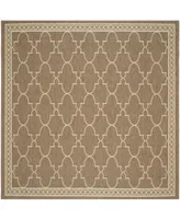 Safavieh Courtyard CY5142 Dark Beige and Beige 7'10" x 7'10" Square Outdoor Area Rug