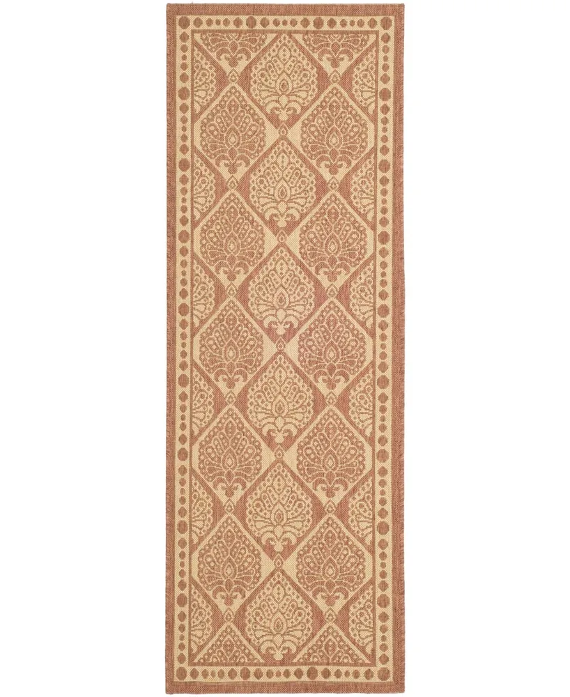 Safavieh Courtyard CY5149 Rust and Sand 2'3" x 6'7" Runner Outdoor Area Rug