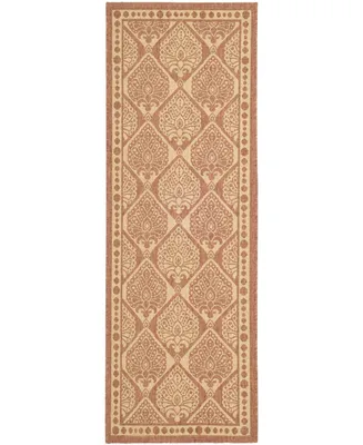 Safavieh Courtyard CY5149 Rust and Sand 2'3" x 6'7" Runner Outdoor Area Rug