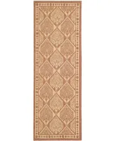 Safavieh Courtyard CY5149 Rust and Sand 2'3" x 6'7" Runner Outdoor Area Rug