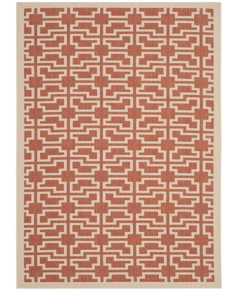 Safavieh Courtyard CY6015 Terracotta and Beige 4' x 5'7" Outdoor Area Rug