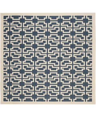 Safavieh Courtyard MSR5634 Navy and Beige 7'10" x 7'10" Sisal Weave Square Outdoor Area Rug